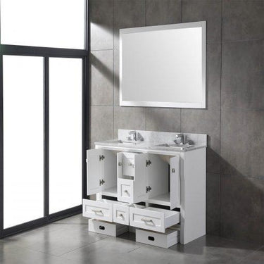 Eviva Booster 72 in. Double Sink Vanity in White with White Carrara Marble Countertop Vanity Eviva